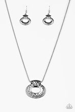 Load image into Gallery viewer, Paparazzi -  Retro Rebel - Silver Oval Pendant Necklace - Klassy Jewelz Boutique