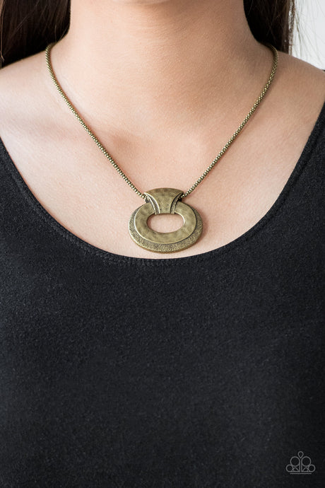 Paparazzi ~ Retro Rebel ~ Brass Necklace Set