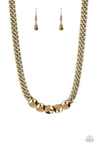 Paparazzi ~ Rhinestone Renegade ~ Brass Necklace Set