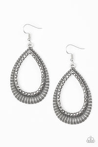Paparazzi ~ Right As REIGN ~ Silver Earrings