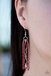 Paparazzi ~ Right On Key ~ Red Necklace Set
