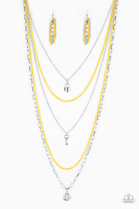 Paparazzi ~ Right On Key ~ Yellow Necklace Set