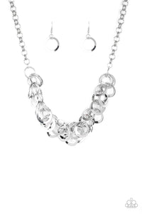 Paparazzi ~ Ringing In The Bling ~ Silver Necklace Set