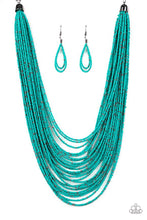 Load image into Gallery viewer, Paparazzi ~ Rio Rainforest ~ Blue Seed Bead Necklace Set