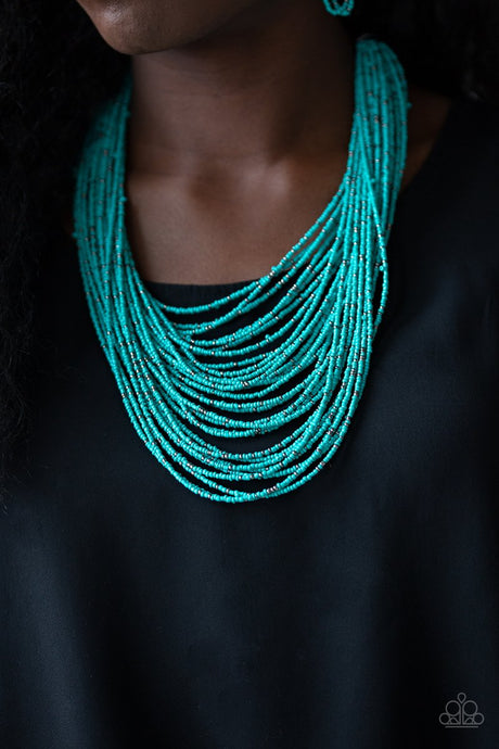 Paparazzi ~ Rio Rainforest ~ Blue Seed Bead Necklace Set