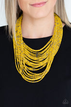 Load image into Gallery viewer, Paparazzi ~ Rio Rainforest ~ Yellow Seed Bead Necklace Set