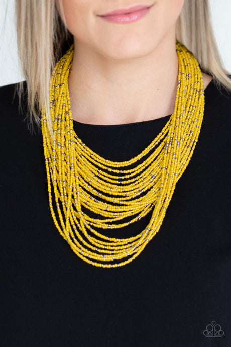 Paparazzi ~ Rio Rainforest ~ Yellow Seed Bead Necklace Set