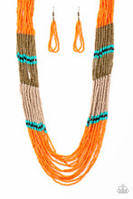 Load image into Gallery viewer, Paparazzi ~ Rio Roamer ~ Orange Seed Bead Necklace Set