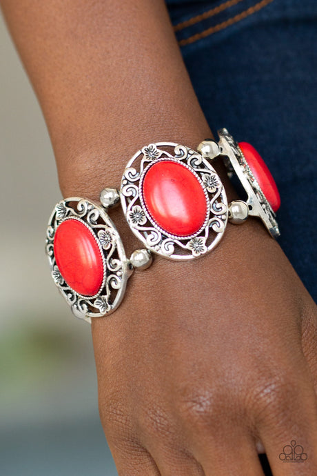 Paparazzi ~ Rodeo Rancho ~ Red Stone Bracelet