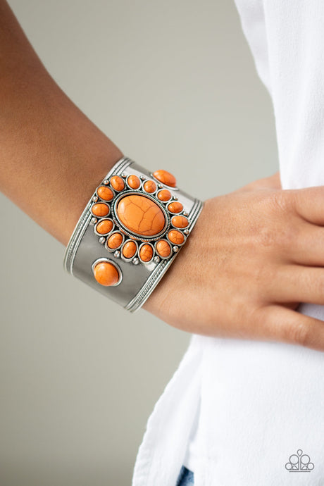 Paparazzi ~ Room to Roam ~ Orange Cuff Bracelet (Fashion Fix Exclusive)