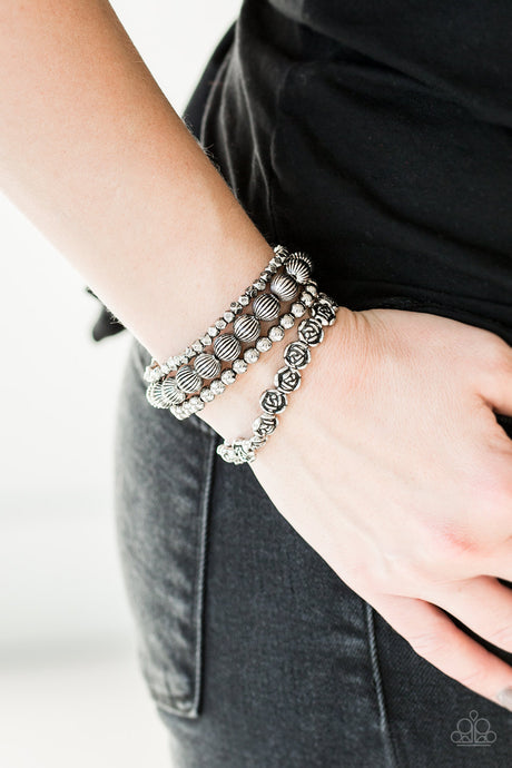 Paparazzi ~ Rose Garden Gala ~ Silver Bracelet