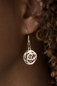 Paparazzi ~ Rosy Rosette ~ Gold Necklace and Bracelet Set