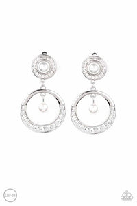 Paparazzi - Royal Revival - White Clip-On Earrings -$5.00