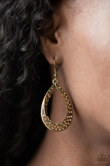 Paparazzi ~ Royal Treatment ~ Brass Earrings