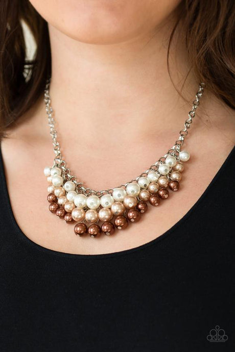 Paparazzi - Run For The HEELS - Brown Pearl Necklace - Klassy Jewelz Boutique