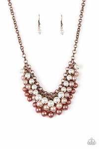 Paparazzi - Run For The Heels - Copper Pearl Necklace - Klassy Jewelz Boutique