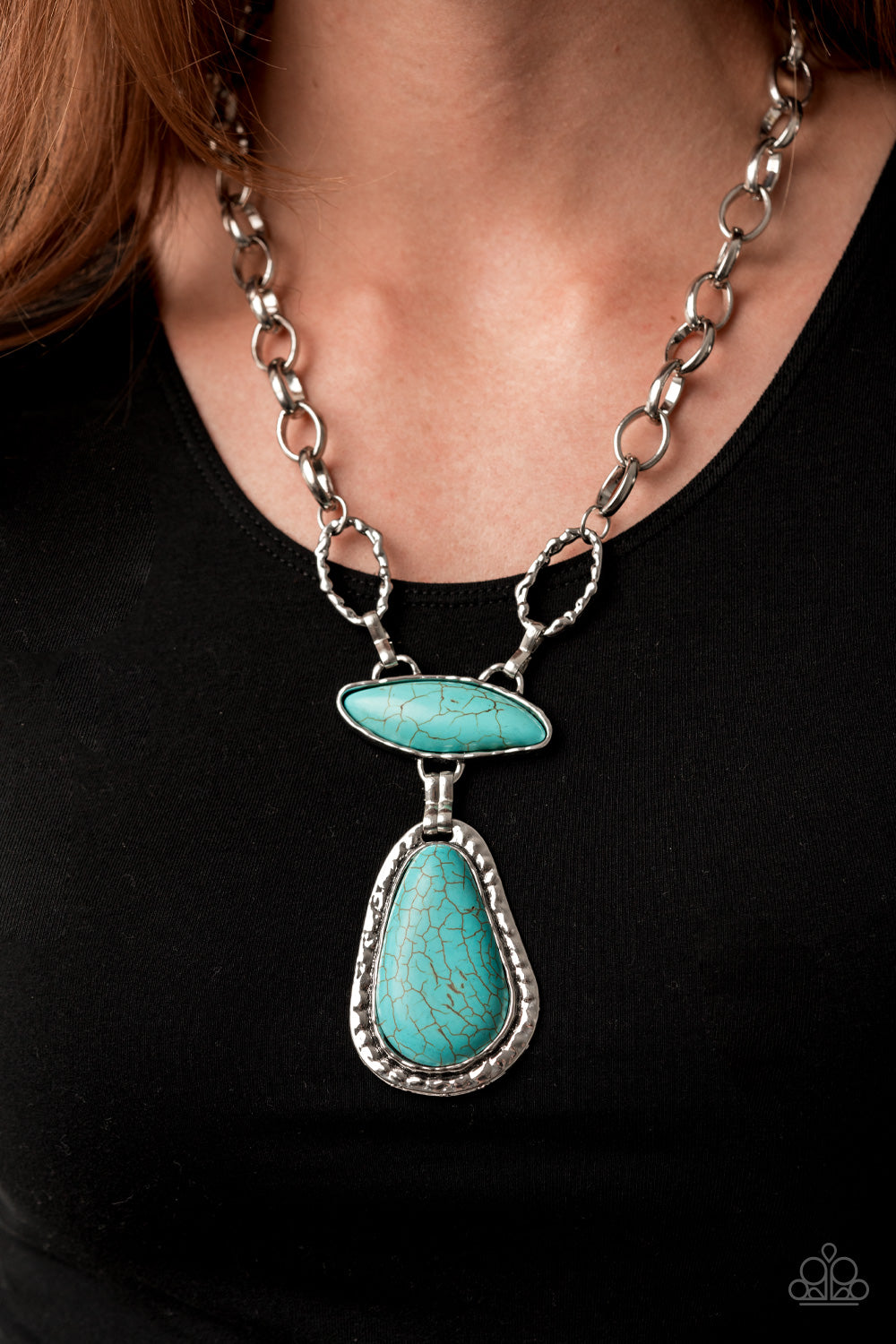 Paparazzi ~ Rural Rapture ~ Blue Turquoise Stone Necklace Set