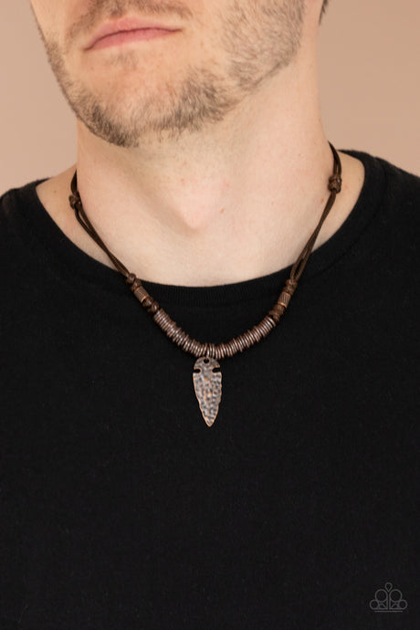 Paparazzi ~ Rush In ARROWHEAD-First ~ Men' s Copper Urban Necklace