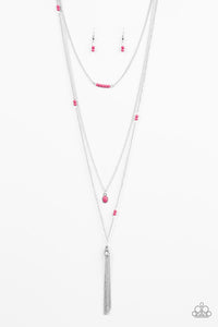 Paparazzi ~ SANDSTONE Castles ~ Pink Necklace Set