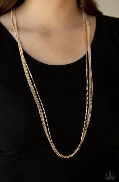 Paparazzi - SLEEK and Destroy - Gold Necklace - Klassy Jewelz Boutique
