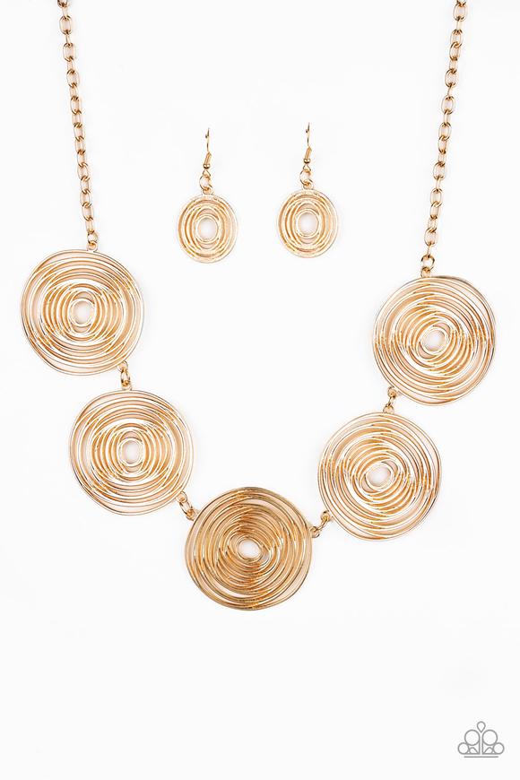 Paparazzi ~ SOL-Mates ~ Gold Necklace Set