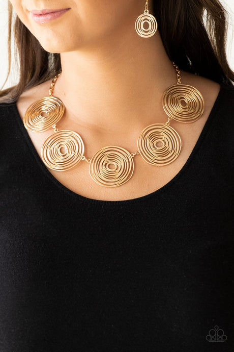 Paparazzi ~ SOL-Mates ~ Gold Necklace Set