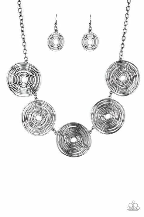 Paparazzi ~ SOL-Mates ~ Black Necklace Set