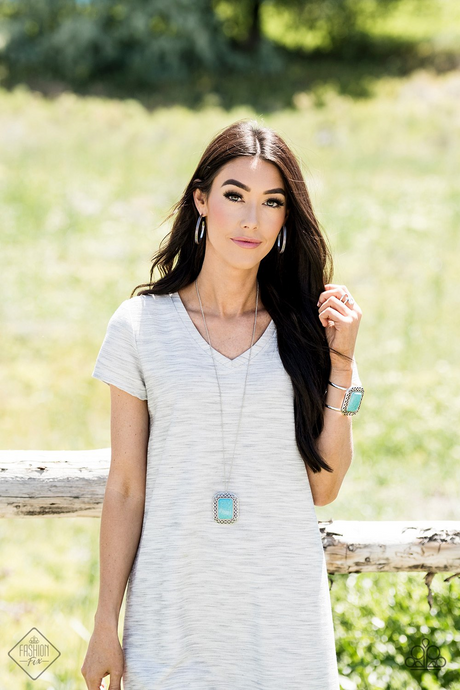 Paparazzi – Simply Santa Fe ~ Fashion Fix Complete Trend Blend ~ Blue Turquoise Necklace Set