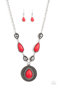 Paparazzi ~ Saguaro Soul Trek ~ Red Necklace Set