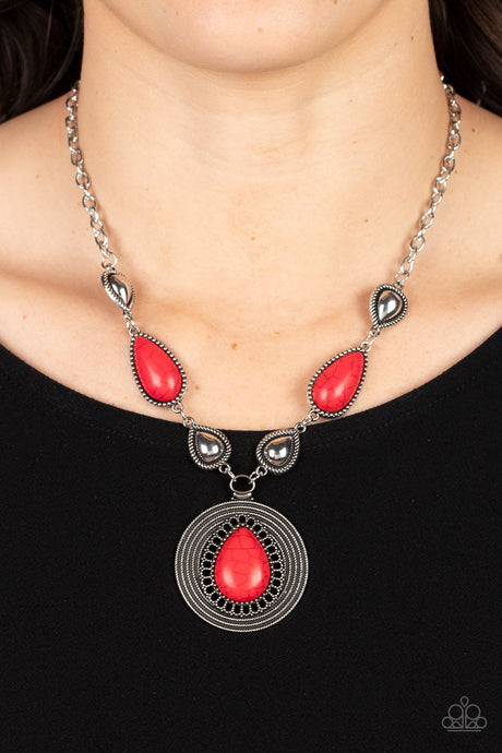 Paparazzi ~ Saguaro Soul Trek ~ Red Necklace Set