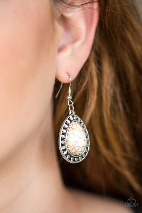 Paparazzi ~ Sahara Serenity ~ White Earrings