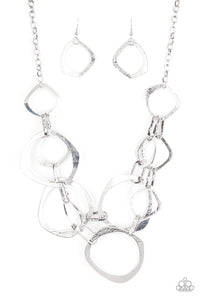 Paparazzi ~ Salvage Yard ~ Silver Necklace Set (Life Of The Party Exclusive)