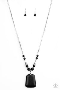 Paparazzi ~ Sandstone Oasis ~ Black Necklace Set