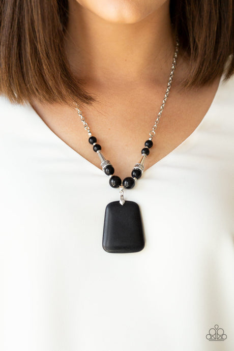 Paparazzi ~ Sandstone Oasis ~ Black Necklace Set