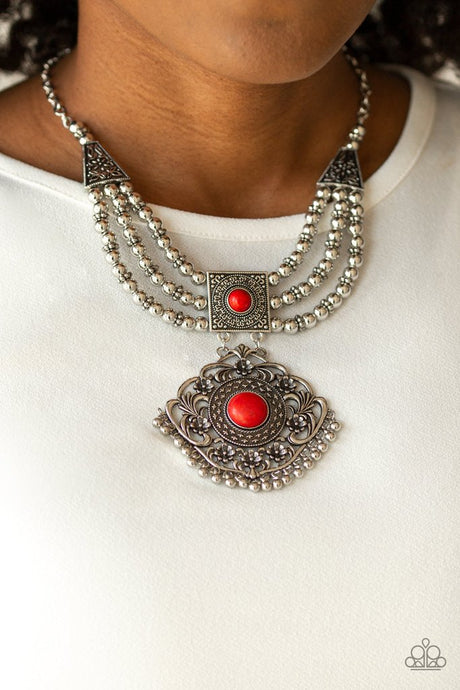 Paparazzi ~ Santa Fe Solstice ~ Red Necklace Set