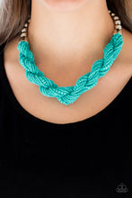 Load image into Gallery viewer, Paparazzi ~ Savannah Surfin ~ Blue Turquoise Seed Bead Necklace Set