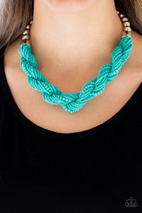 Paparazzi ~ Savannah Surfin ~ Blue Turquoise Seed Bead Necklace Set