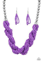 Load image into Gallery viewer, Paparazzi ~ Savannah Surfin ~ Purple Seed Bead Necklace Set