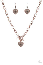 Load image into Gallery viewer, Paparazzi ~ Say No AMOUR ~ Copper Necklace Set