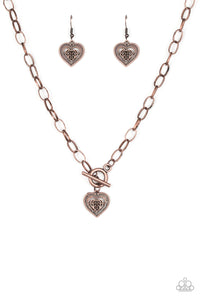 Paparazzi ~ Say No AMOUR ~ Copper Necklace Set