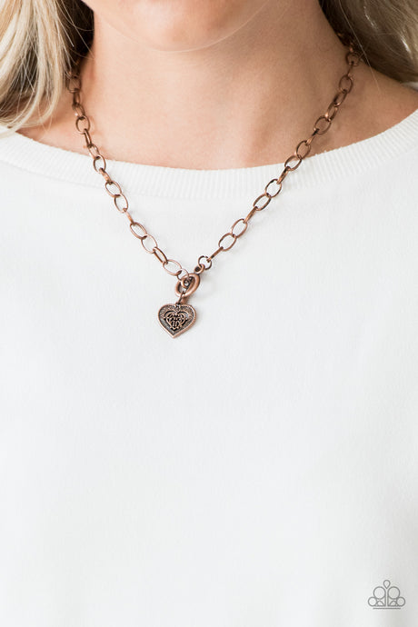 Paparazzi ~ Say No AMOUR ~ Copper Necklace Set