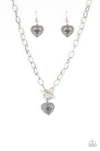 Load image into Gallery viewer, Paparazzi ~ Say No AMOUR ~ Silver Necklace Set