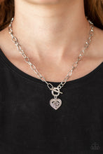 Load image into Gallery viewer, Paparazzi ~ Say No AMOUR ~ Silver Necklace Set