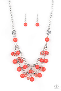 Paparazzi - Seaside Soiree - Orange (Coral) Necklace Set