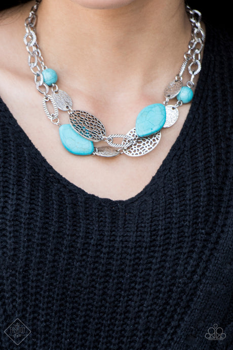 Paparazzi ~ Second Nature ~ Blue Turquoise Necklace Set ( Fashion Fix Exclusive)