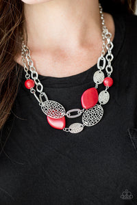 Paparazzi ~ Second Nature ~ Red Necklace Set