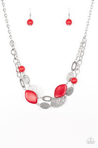 Paparazzi ~ Second Nature ~ Red Necklace Set