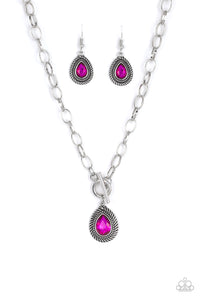 Paparazzi ~ Sheen Queen ~ Pink Toggle Necklace Set