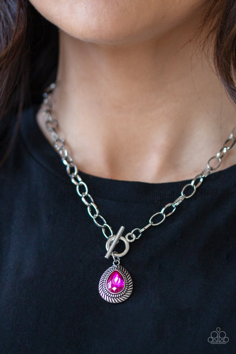 Paparazzi ~ Sheen Queen ~ Pink Toggle Necklace Set