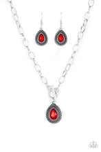 Load image into Gallery viewer, Paparazzi ~ Sheen Queen ~ Red Toggle Necklace Set